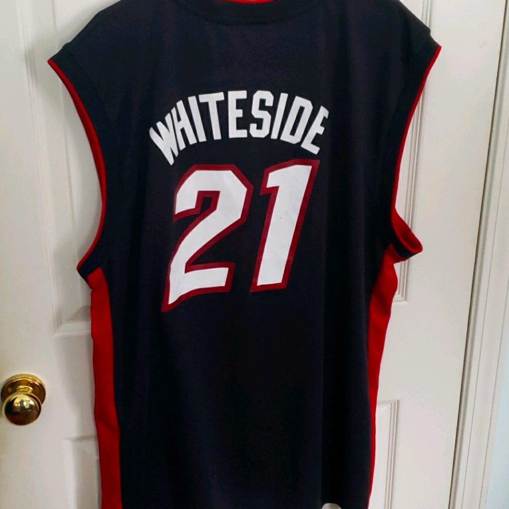 #21 Hassan Whiteside Miami Heat Adidas Jersey.